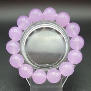 14mm Natural Pink Purple Alexandrite Gemstone Round Beads Stretch Bracelet 6"